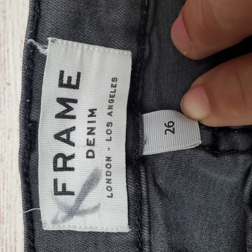 Frame denim distressed skinny jeans 26 - Picture 5 of 8